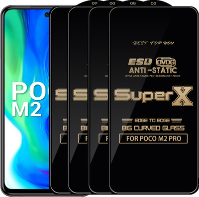 Qyist Edge To Edge Tempered Glass for POCO M2 PRO(Pack of 4)