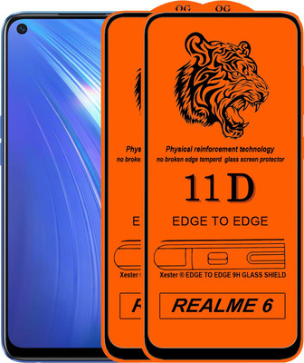 Xester Edge To Edge Tempered Glass for Realme 6(Pack of 2)