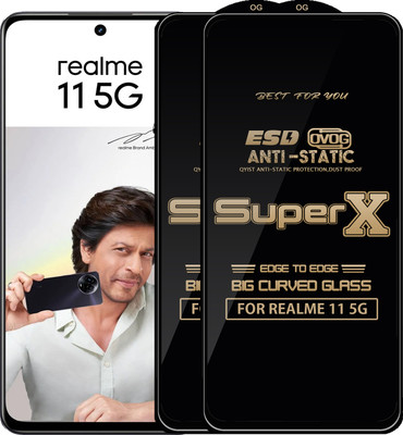 Qyist Edge To Edge Tempered Glass for REALME 11 5G(Pack of 2)