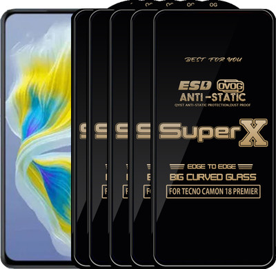 Qyist Edge To Edge Tempered Glass for TECNO CAMON 18 PREMIER(Pack of 5)