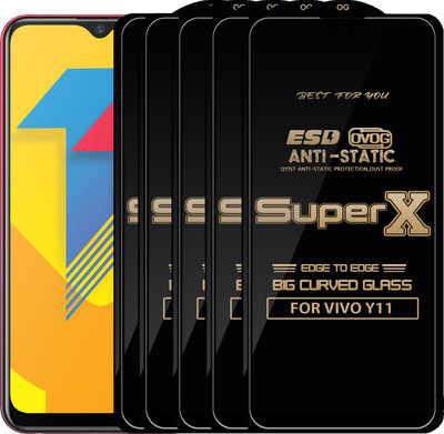 Qyist Edge To Edge Tempered Glass for VIVO Y11(Pack of 5)