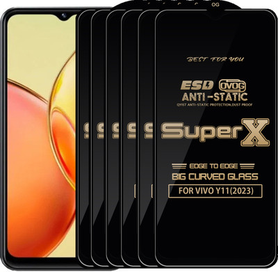 Qyist Edge To Edge Tempered Glass for VIVO Y11(2023)(Pack of 6)