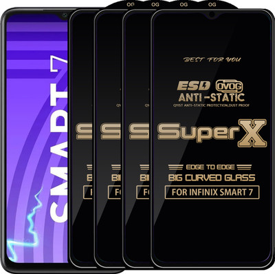 Qyist Edge To Edge Tempered Glass for INFINIX SMART 7(Pack of 4)