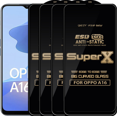 Qyist Edge To Edge Tempered Glass for OPPO A16(Pack of 4)