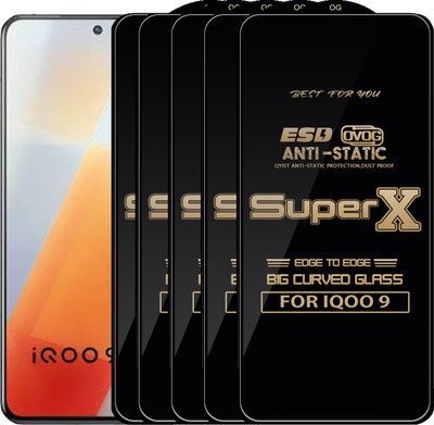 Qyist Edge To Edge Tempered Glass for IQOO 9(Pack of 5)