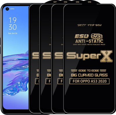 Qyist Edge To Edge Tempered Glass for OPPO A53 2020(Pack of 4)