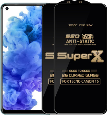 Qyist Edge To Edge Tempered Glass for TECNO CAMON 16(Pack of 2)