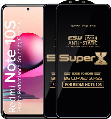 Qyist Edge To Edge Tempered Glass for REDMI NOTE 10S(Pack of 2)