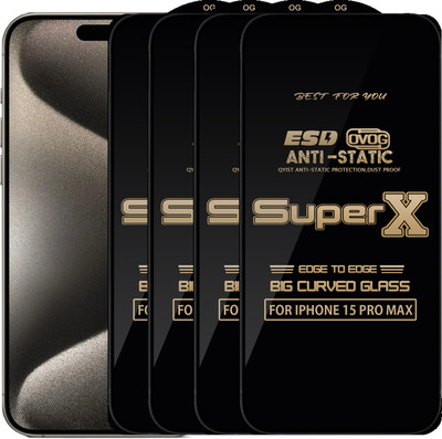 Qyist Edge To Edge Tempered Glass for IPHONE 15 PRO MAX(Pack of 4)