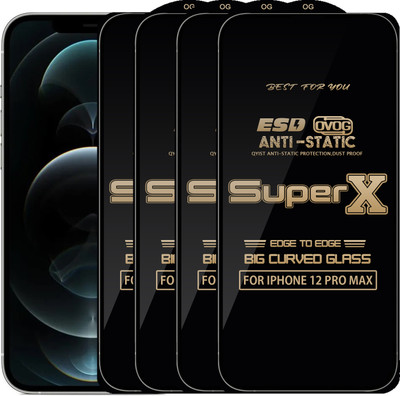 Qyist Edge To Edge Tempered Glass for IPHONE 12 PRO MAX(Pack of 4)