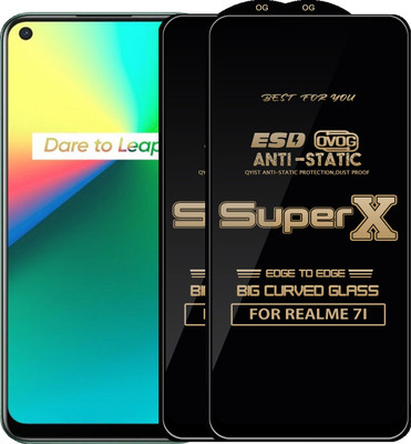 Qyist Edge To Edge Tempered Glass for REALME 7I(Pack of 2)