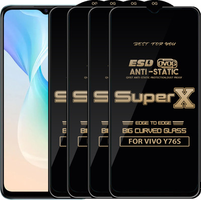 Qyist Edge To Edge Tempered Glass for VIVO Y76S(Pack of 4)