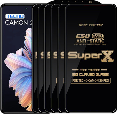Qyist Edge To Edge Tempered Glass for TECNO CAMON 20 PRO(Pack of 6)