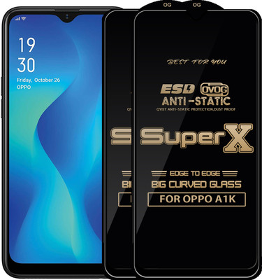 Qyist Edge To Edge Tempered Glass for OPPO A1K(Pack of 2)