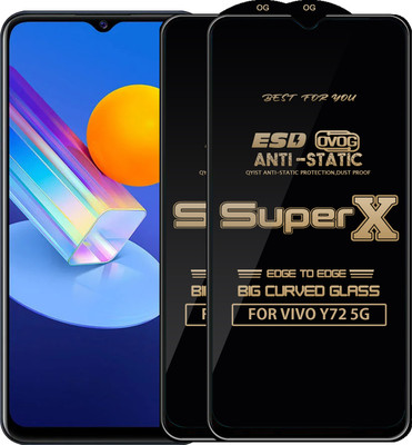 Qyist Edge To Edge Tempered Glass for VIVO Y72 5G(Pack of 2)
