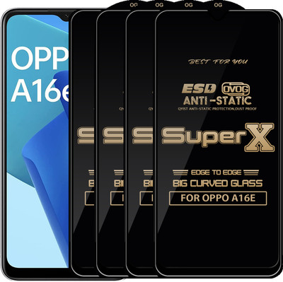 Qyist Edge To Edge Tempered Glass for OPPO A16E(Pack of 4)