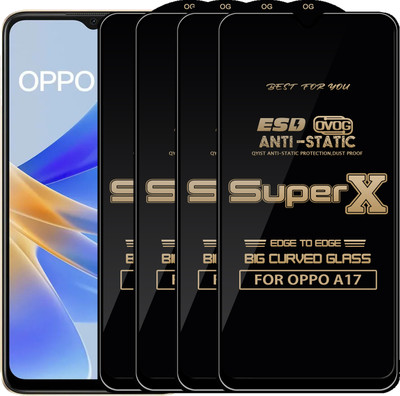 Qyist Edge To Edge Tempered Glass for OPPO A17(Pack of 4)