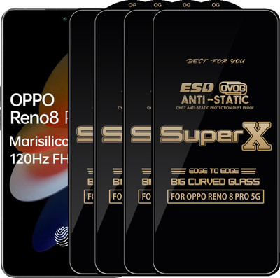 Qyist Edge To Edge Tempered Glass for OPPO RENO 8 PRO 5G(Pack of 4)