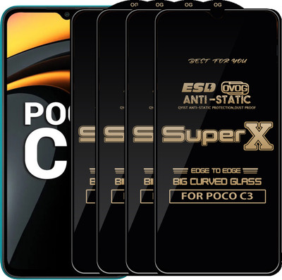 Qyist Edge To Edge Tempered Glass for POCO C3(Pack of 4)