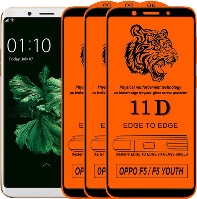 Xester Edge To Edge Tempered Glass for Oppo F5 Youth(Pack of 3)