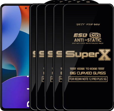 Qyist Edge To Edge Tempered Glass for REDMI NOTE 12 PRO PLUS 5G(Pack of 5)