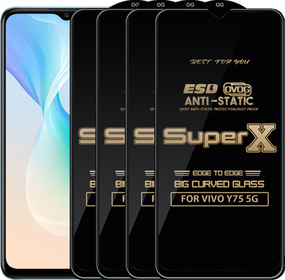 Qyist Edge To Edge Tempered Glass for VIVO Y75 5G(Pack of 4)