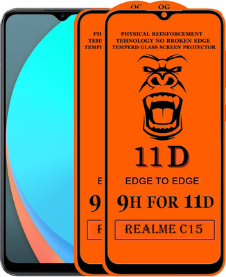 Xester Edge To Edge Tempered Glass for Realme C15(Pack of 2)