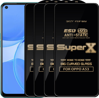 Qyist Edge To Edge Tempered Glass for OPPO A53(Pack of 4)
