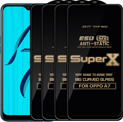 Qyist Edge To Edge Tempered Glass for OPPO A7(Pack of 4)