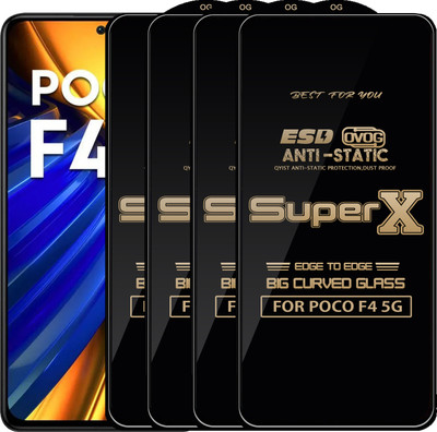 Qyist Edge To Edge Tempered Glass for POCO F4 5G(Pack of 4)