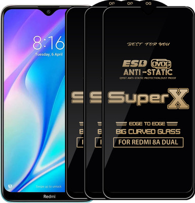 Qyist Edge To Edge Tempered Glass for REDMI 8A DUAL(Pack of 3)