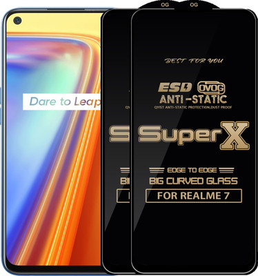 Qyist Edge To Edge Tempered Glass for REALME 7(Pack of 2)
