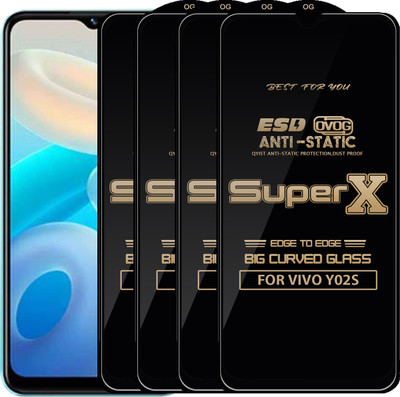 Qyist Edge To Edge Tempered Glass for VIVO Y02S(Pack of 4)