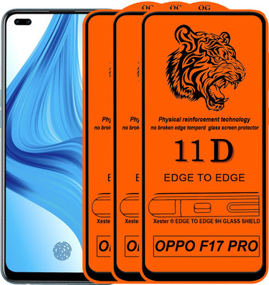 Xester Edge To Edge Tempered Glass for OPPO F17 PRO(Pack of 3)