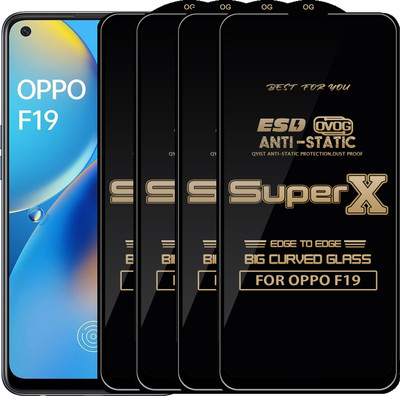 Qyist Edge To Edge Tempered Glass for OPPO F19(Pack of 4)