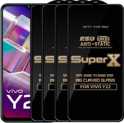 Qyist Edge To Edge Tempered Glass for VIVO Y22(Pack of 4)