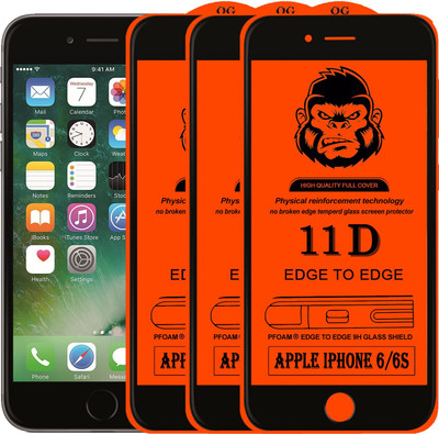 Xester Edge To Edge Tempered Glass for Apple iPhone 6(Pack of 3)