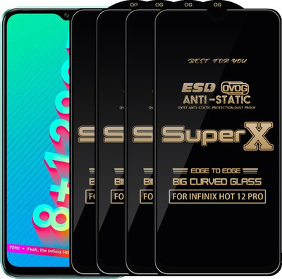 Qyist Edge To Edge Tempered Glass for INFINIX HOT 12 PRO(Pack of 4)