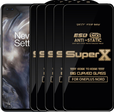Qyist Edge To Edge Tempered Glass for ONEPLUS NORD(Pack of 5)