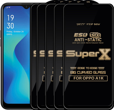 Qyist Edge To Edge Tempered Glass for OPPO A1K(Pack of 5)