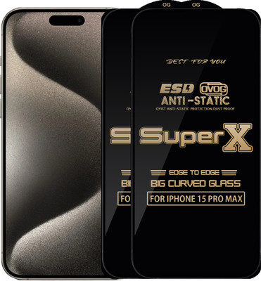 Qyist Edge To Edge Tempered Glass for IPHONE 15 PRO MAX(Pack of 2)