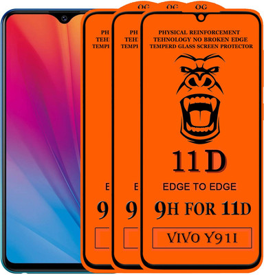 Xester Edge To Edge Tempered Glass for Vivo Y91i(Pack of 3)