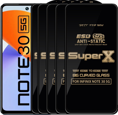 Qyist Edge To Edge Tempered Glass for INFINIX NOTE 30 5G(Pack of 5)