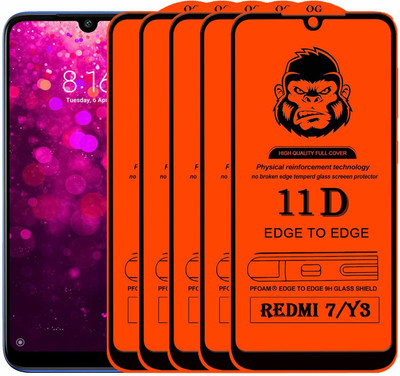 Xester Edge To Edge Tempered Glass for REDMI Y3(Pack of 5)