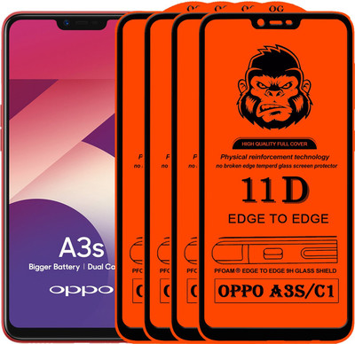 Xester Edge To Edge Tempered Glass for Oppo A3s(Pack of 4)