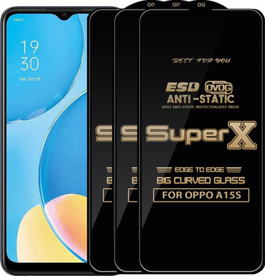 Qyist Edge To Edge Tempered Glass for OPPO A15S(Pack of 3)