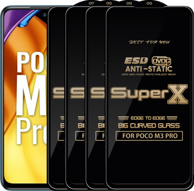 Qyist Edge To Edge Tempered Glass for POCO M3 PRO(Pack of 4)