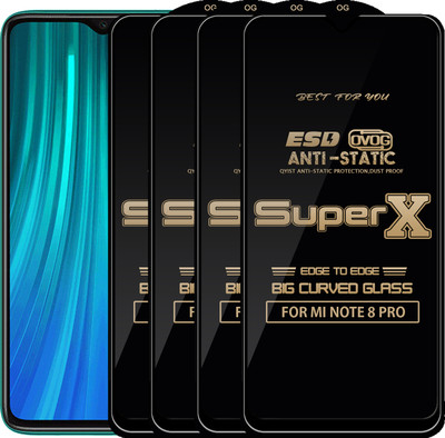 Qyist Edge To Edge Tempered Glass for MI NOTE 8 PRO(Pack of 4)