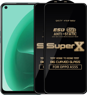 Qyist Edge To Edge Tempered Glass for OPPO A55S(Pack of 2)