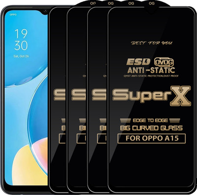 Qyist Edge To Edge Tempered Glass for OPPO A15(Pack of 4)